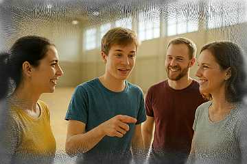 Visionäres Gespräch in der Sporthalle
